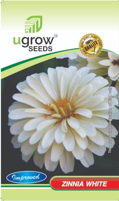 agri max gardens AGRIMAX GARDENS VIBRANT WHITE BLOOMZINNIA FLOWERS ZINNIA PLANT & SEEDS Seed(40 per packet)