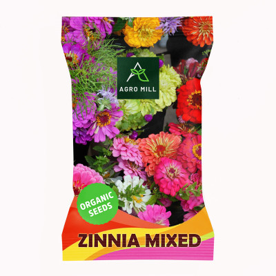 AGRO MILL ZINNIA/JINIA MULTIFLORA MIXED PREMIUM QUALITY FLOWER Seed(30 per packet)