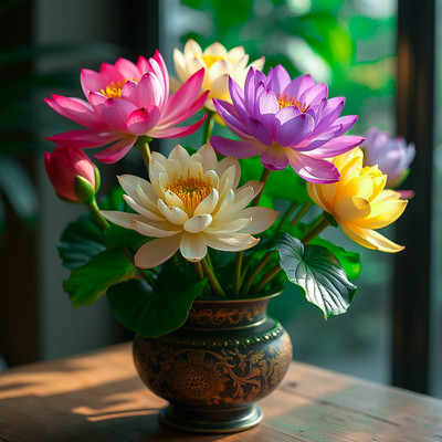 Seedsilk Rainbow Lotus Flower Seeds,Dwarf Rainbow Lotus Flower Seed, Lotus Seed(20 per packet)