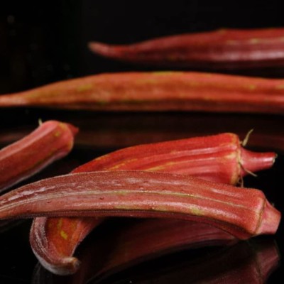 CYBEXIS Organic Rare Red Okra Seeds1600 Seeds Seed(1600 per packet)