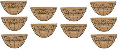Garden King 12 Inch Heart Design Coir Wall Baskets Plant Container Set(Pack of 10, Metal)