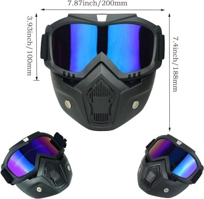 BELOXY Goggle Mask Anti Scratch UV Protective Open Face & Eyewear Windproof Dirt Shield Plate Glass(1 mm  x  1 mm)