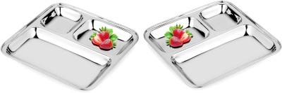 Redific BHAJIPAVPLATE-SETOF2 Sectioned Plate(Pack of 2, Microwave Safe)