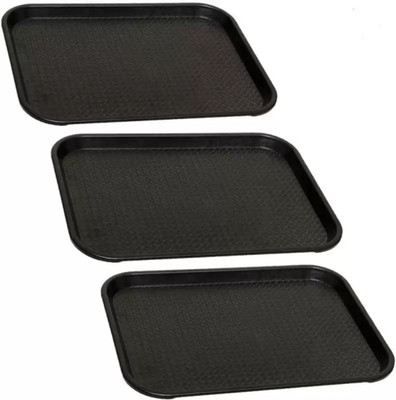 Dautaniya Black Tray Set 11x14 Serving Platter Baking Dish(Pack of 3)
