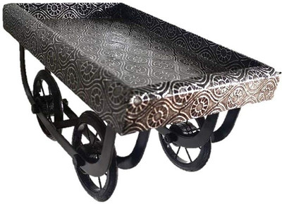 NAYAHOSE Wooden Metal Cart Snack Serving Platter for Dining Table Redi Shape Serving Trly Tray