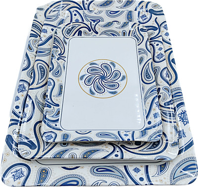 Perfectdine Melamine Tray set pack of 3 pcs Small Medium Large Tray(Pack of 3, Microwave Safe)