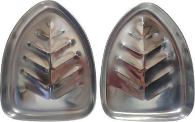 Dynore Stainless Steel 2 Pcs Banana Leaf Shape Dinner/Snack/Mess Tray- Set of 2 Large Tray(Pack of 2)