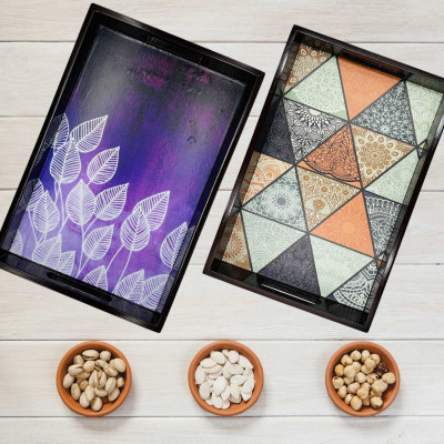 Espoir bloom NEW25_tray /Serving Tray /Multipurpose Tray/(set of 2)EB-TRAYEB1307 Tray(Pack of 2)