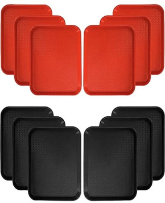 KNPL Multipurpose Rectangular Serving Tray Set For Home And Restaurant Tray(Pack of 12)