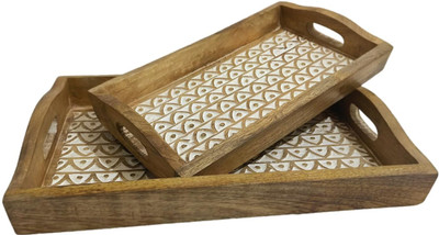 Designer Library Nida Decorative Tray Tray(Pack of 2)