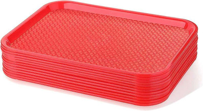 Sarsawal Plastic Serving Trays Set Platter/Unbreakable Large tray Set for Home Tray(Pack of 18, Microwave Safe)