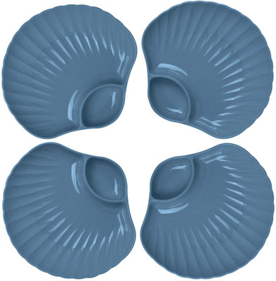 Takositio Serving Trays Platters Chip Dish Cheese Ball Serving Dish Plate for Party Tray(Pack of 4, Microwave Safe)