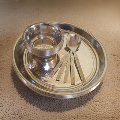 GPTRADE Latest stainless steel 3 plates bowl spoon set Dinner Plate