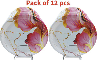 Perfectdine NEW2025_Melamine dinner plate pack of 6 pc 200512 Dinner Plate(Pack of 12, Microwave Safe)