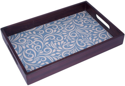 Angira handicrafts Wooden tray set of 1 with UV print|Serving Tray|Multipurpose Tray|AHS-T1803 Tray