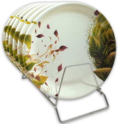Inpro Melamine Round Dinner Plates: Lightweight and Easy to Clean / Full Plate Dinner Plate(Pack of 6, Microwave Safe)