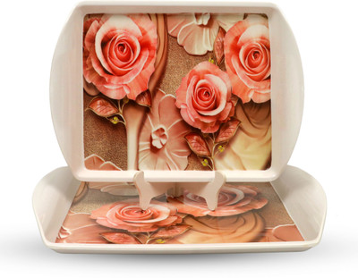 Ariya Heavy Melamine Plate M1 Design Unbreakable Dining Plate Pack of 2 Tray(Pack of 2, Microwave Safe)