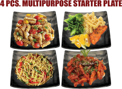 ZIDO 4 Pcs Starter Platter for all type of Serving Snacks/Chaat/Dahi Bhalla etc BZ278 Sizzler Tray(Pack of 4)