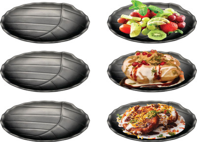 ZIDO 6 Pcs. Multi-Purpose Plate for all type of chaat, dessert and snacks Sizzler Tray(Pack of 6)