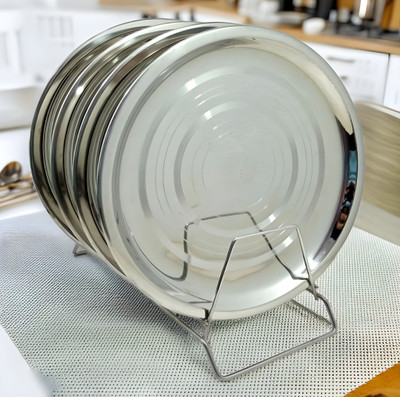 Kitchrox Steel Plate Dinner Plate(Pack of 4)