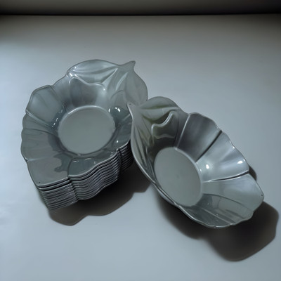 Inpro Stylish Designer Shape Snack Platter in Grey Color Perfect for Kitchen Quarter Plate(Pack of 12)