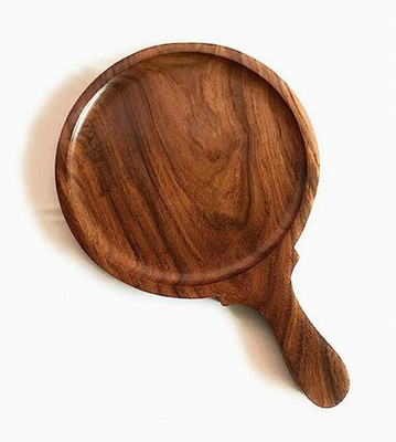 sk handicraft Wooden serving pizza plate/ Serving tray 8 inch. Pizza Tray(Microwave Safe)