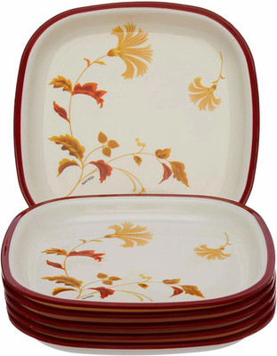 NAYASA sq.plate 6pcs Quarter Plate(Pack of 6, Microwave Safe)