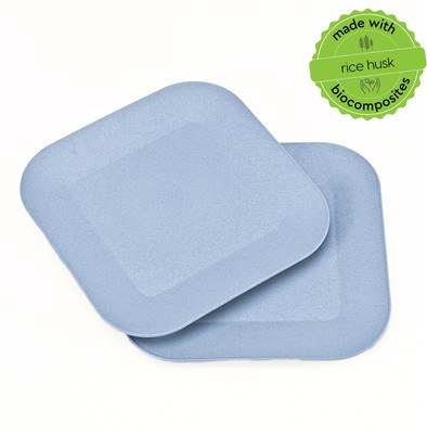 Eha Earth Friendly Picnic Plates | 9 Inch | Made with Bamboo Fibers & Rice Husk Half Plate(Pack of 2, Microwave Safe)