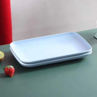 Sugaalsu Eco-Friendly, Rectangular Plates Crafted from Sustainable Wheat Straw Material Tray(Pack of 2)