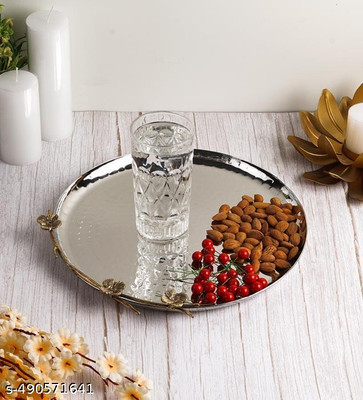 craftwooddecor 11 Inches Dia large Stainless Serving Tray Tray