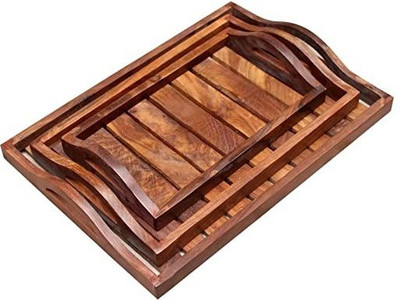 LVMart Serving Trays 1 Tray(Pack of 3, Microwave Safe)