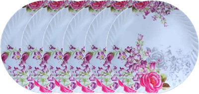 CARNIVAL Smart Round Half Dinner/Lunch Plate Set 6 Pcs of Melamine Dinner Plate(Pack of 6)