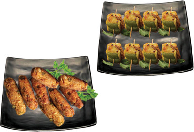ZIDO 2 Pcs Starter Platter for all type of Serving Snacks/Chaat/Dahi Bhalla etc B278 Sizzler Tray(Pack of 2)
