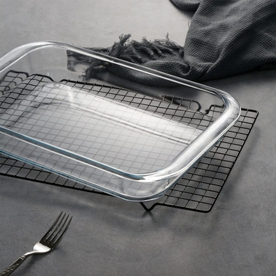 Tap2kaart 1600ml Clear Glass Baking Dish for Oven Cooking Casserole Rectangular Baking Pan Baking Dish(Microwave Safe)