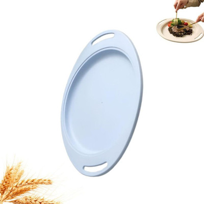Sugaalsu Wheat Straw Oval Serving Tray with Handle | Eco-Friendly, Unbreakable & BPA-Fr Tray