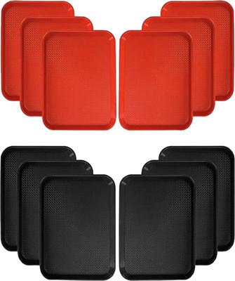VVSS Serving Platter/Large Tray, Made of Premium Plastic, Rectangular Shape Tray(Pack of 12, Microwave Safe)