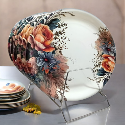 Inpro Melamine Floral Dinner Plates Perfect to Your Dinnerware Collection! Dinner Plate(Pack of 5)