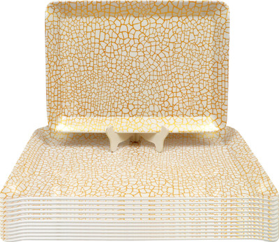AURKA Rectangle Serving Platters for Serve Food, Drinks, All Occasions Reusable Tray Tray(Pack of 12, Microwave Safe)