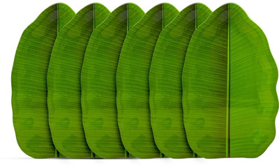 Feast Melamine(SIZE-19 X 12 CM)Banana Leaf Platter Plate for All Occasions Quarter Plate(Pack of 6)
