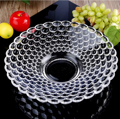 VVSS Fruit Bowl Plate for Dining Table Crystal Decoration Serving Dry Fruits Tray Baking Dish(Microwave Safe)