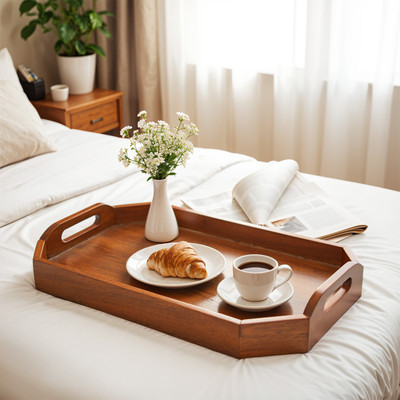 Wooden Street Handcrafted Octagonal Serving Tray Tray