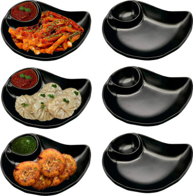 ZIDO Exclusive Pack of 6 Multipurpose Serving Platter for All Type Of Snacks Chip & Dip Tray(Pack of 6)