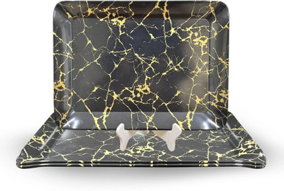 Ariya Rectangle Food Platter Reusable for Serving Meals Snacks and Treats Tray(Pack of 3, Microwave Safe)