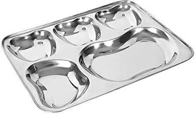 GATISTAVAM 5 in 1 Apple Shape Partition Plate – Bhojan Thali for Dinner Use Dinner Plate(Pack of 6, Microwave Safe)