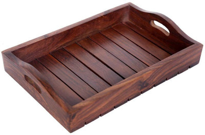 Ruby Perl Sheesham Wooden Antique Handmade Serving Tray for Dining Table and Kitchen Tray