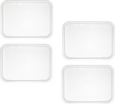 Kanha Anti Skid Serving Tray Platter Rectangular Shape For Home Office 12x16 Inches Tray(Pack of 4)