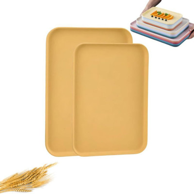 Besillia Wheat Straw Dinner Trays - Reusable Eco Friendly Tray Set - Unbreakable Tray(Pack of 2)