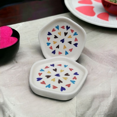 Malaikah Multi Hrt Platter Pack Of 2 Quarter Plate(Pack of 2, Microwave Safe)