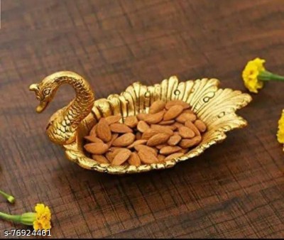 RR CREATION Metal Swan Shape Dry Fruit Tray Duck Bowl for Flower Petal (2 Pcs Set, Gold). Tray