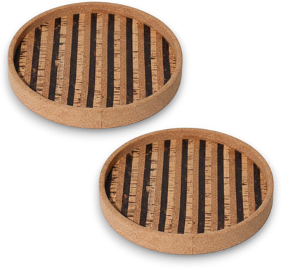 Stacpro Stripe Breakfast, Tea, Coffee & Snacks Serving Cork Tray(Pack of 2)